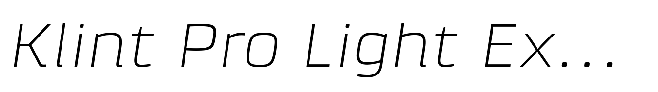 Klint Pro Light Extended Italic